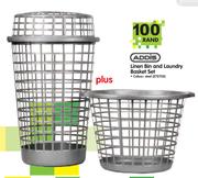 Addis Linen Bin And Laundry Basket Set-Per Set
