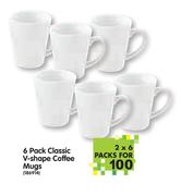 Classic V-Shape Coffee Mugs-2x6 Packs