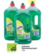 Sunlight Dishwashing Liquid-3x1.5Ltr