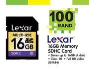 Lexar 16GB Memory SDHC Card-Each