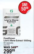 Food Grown Lion's Mane Extract 1000mg 60 Capsules