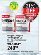 Biogen Omega-3 1000mg Fish Oil 90 + 90 Sofgel Capsules