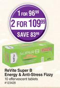 Revite Super B Energy & Anti Stress Fizzy 10 Effervescent Tablets-For 2