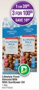 Lifestyle Food Almond Milk With Sunflower Oil-1L