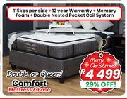 Double Or Queen Comfort Mattress & Base
