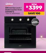 Univa 600mm Eye Level/Undercounter Oven U246B/1 (850014222)