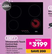Defy Vitroceramic Touch Control Hob DHD406A (829877)