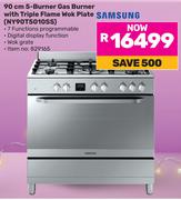 Samsung 90cm 5 Burner Gas Burner With Triple Flame Wok Plate NY90T5010SS (829165)