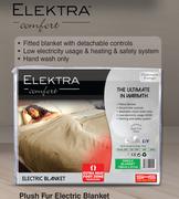 Elektra Plush Fur Electric Blanket Double