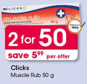 Clicks Muscle Rub-2x50g 