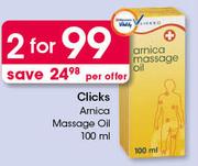 Clicks Arnica Massage Oil-2x100ml 