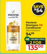 Pantene Shampoo Or Conditioner-For 2 x 360ml/400ml