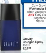 Coty Gravity Cologne Spray-100ml