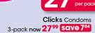 Clicks Condoms 3 Pack-Per Pack