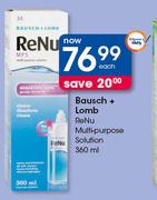 Bausch + Lomb ReNu Multipurpose Solution-360ml Each
