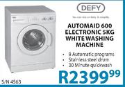 Defy Automaid 600 Electronic 5Kg White Washing Machine