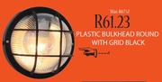 Plastic Bulkhead Round With Grid Black