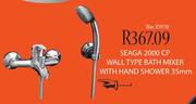 Seaga 2000 CP Wall Type Bath Mixer With Hand Shower 35mm