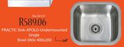 Practic Sink Apolo Undermounted Single Bowl-360x400x200