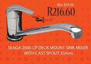 Seaga 2000 CP Deck Mount Sink Mixer With cast Spout-35mm