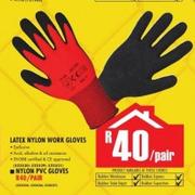 Latex Nylon Work Gloves-Per pair
