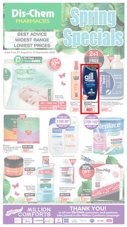 Dis-Chem : Spring Specials (21 August - 13 September 2020), page 1