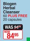 Biogen Herbal Cleanser-60 Plus Free 20 Capsules