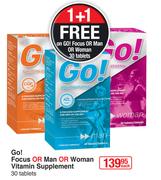 Go Focus Or Man Or Woman Vitamin Supplement-30 Tablets Each