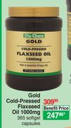Gold Cold Pressed Flaxseed Oil 1000mg-365 Softgel Capsules