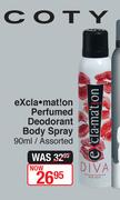 Coty Exclamation Perfumed Deodorant Body Spray Assorted-90ml