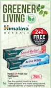Himalaya Herbal Or Fresh Gel Toothpaste-75ml Each