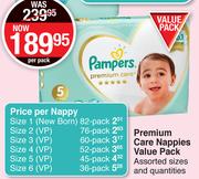 Pampers Premium Care Nappies Value Pack-Per Pack