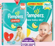 Pampers Baby Dry Nappies Jumbo Pack-For 2