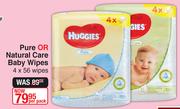 Huggies Pure Or Natural Care Baby Wipes-4x56 Wipes Per Pack