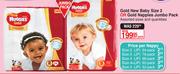 Huggies Gold New Baby Size 2 Or Gold Nappies Jumbo Pack-Per Pack