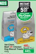 Vet-Chem Beef Or Chicken Dog Biscuit Treats 450g Each