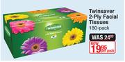 Twinsaver 2 Ply Facial Tissues 180's Pack-Per Pack