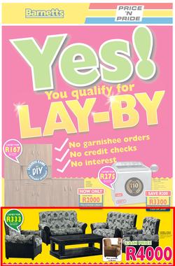 Barnetts & Price 'N Pride : Yes! You Qualify For Lay-By (6 Aug - 19 Aug 2015), page 1