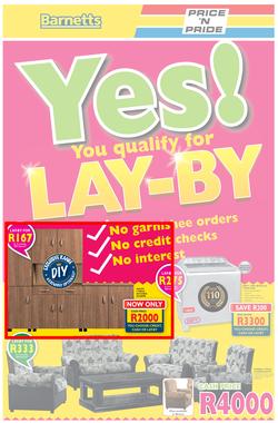 Barnetts & Price 'N Pride : Yes! You Qualify For Lay-By (6 Aug - 19 Aug 2015), page 1