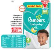 Pampers Baby Dry Nappies Jumbo Pack-Per Pack 