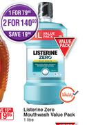 Listerine Zero Mouthwash Value Pack-1Ltr Each