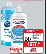 Cosmo Or Safeguard Hand Sanitiser-24 x 1Ltr