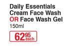 Nivea Daily Essentials Cream Face Wash Or Face Wash Gel-150ml Each