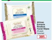African Extracts Rooibos Facial Wipes 25 Pack Assorted-Each