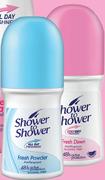 Shower To Shower Anti-Perspirant Roll-On 50ml-Each