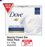 Dove Beauty Cream Bar Value Pack-4 x 100g
