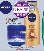 Nivea Body Cream Or Lotion-400ml Each