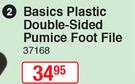 Basics Plastic Double Sided Pumice Foot File 37168