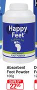 Happy Feet Absorbent Foot Powder-100g