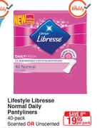 Lifestyle Libresse Normal Daily Pantyliners 40 Pack Scented Or Unscented-Per Pack
